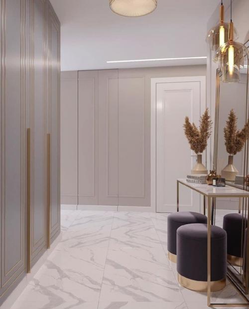 Прихожая в бежевом цвете. 04