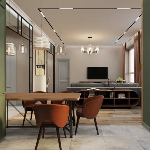 Кухонный гарнитур как украшение гостиной. 01