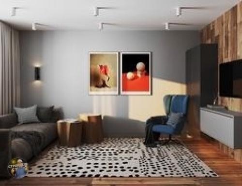 Еще один интересный формат оформления кухни объединенной с гостиной. 06