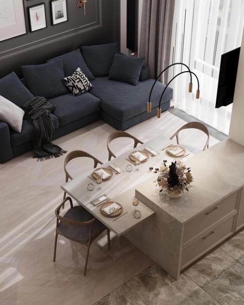 Стильный проект интерьера 74 м 2 в ЖК Фили Сити г. Москва. 05