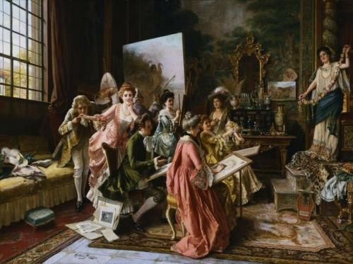 Неорококо.  Артуро Риччи (Arturo Ricci, 1854-1919) - представитель итальянской школы живописи XIX века. 05