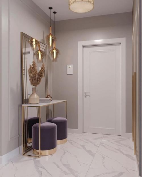 Прихожая в бежевом цвете. 01