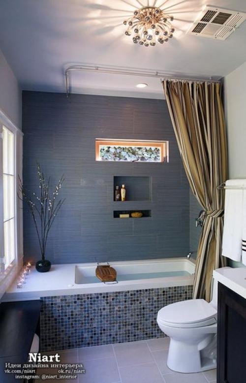 Шторки для ванной комнаты: виды, материалы, способы крепления. 07