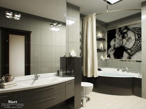 Шторки для ванной комнаты: виды, материалы, способы крепления. 01