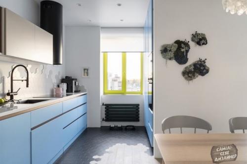 Очень крутая двушка с круговой планировкой и яркими деталями. 01