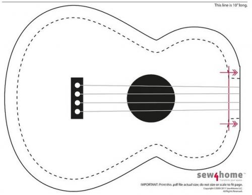 Мы шьем подушку - гитару для детей: выкройки, идеи и мастер-класс. 02