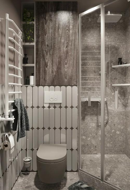 Проект маленькой квартиры - студии всего 14 м 2 (длина 4, 56 х ширина 3, 15 м) с комнатой 9 м 2! 08