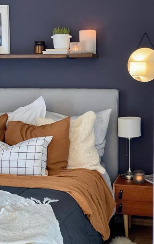 Для создания осеннего интерьера сочетание коричневых и серых оттенков является идеальной парой. 08