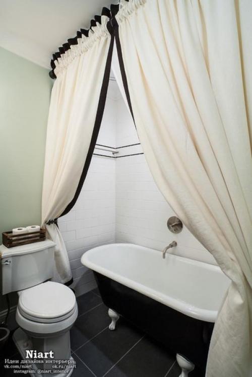 Шторки для ванной комнаты: виды, материалы, способы крепления. 02