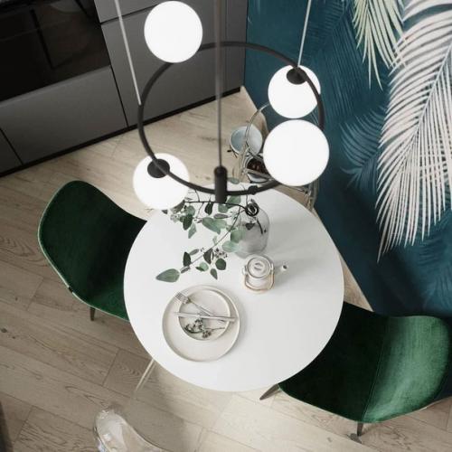 Отличный вариант оформления интерьера небольшой кухни. 05