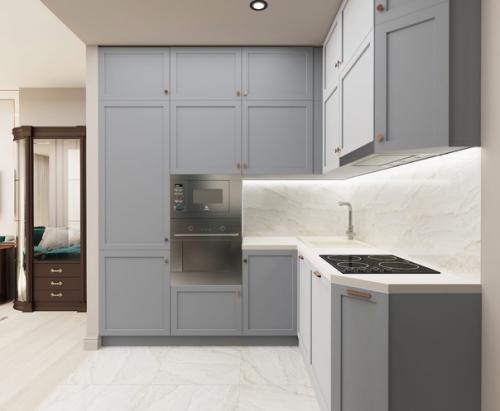 Кухня - гостиная, дизайн - проект в ЖК Гагарин Резиденс, в моем любимом стиле современная классика, с яркими акцентами. 08