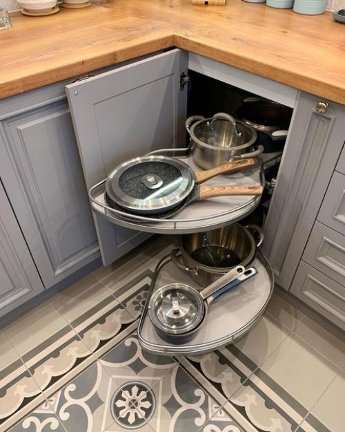 Благородный серый цвет кухонного гарнитура. 07