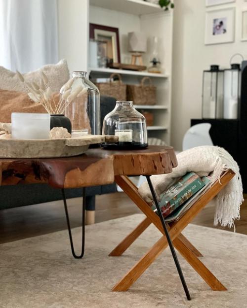 Для создания осеннего интерьера сочетание коричневых и серых оттенков является идеальной парой. 04