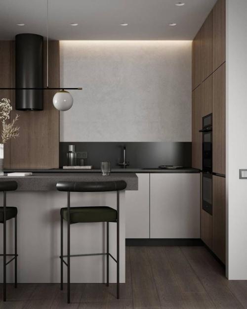 Интерьер, в котором нет ничего лишнего, нет каких-то ярких вещей, которые портили бы красивый дизайн квартиры. 02