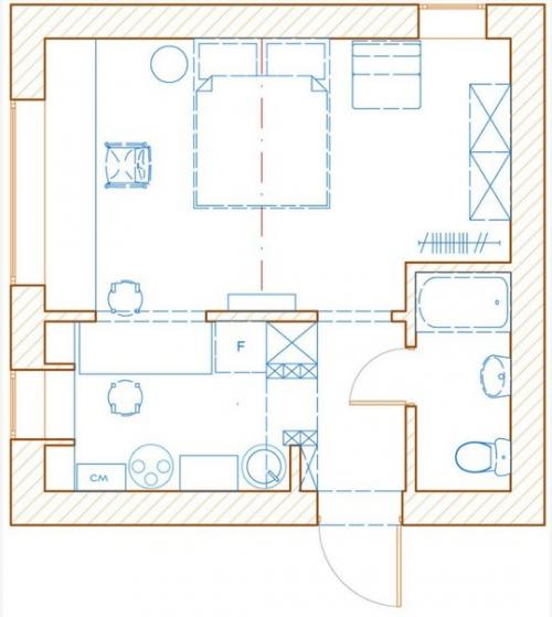 Квартира дизайнера. Дом: кирпичный дом 1957 года. 09