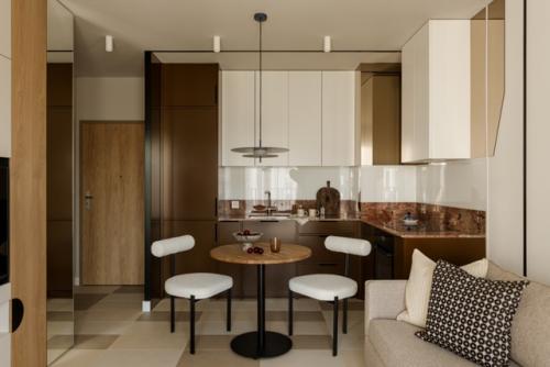 Эстетичный и функциональный интерьер 1-комнатной квартиры 35, 5 м 2 в центре Кракова, Польша.