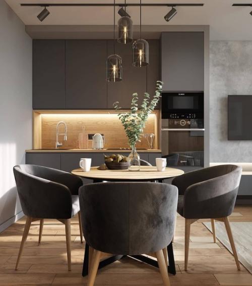 Замечательный дизайн кухни - гостиной от Atmosphera Interiors. 01