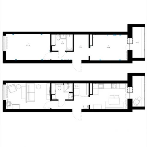 Яркий интерьер однушки 37 кв. 09