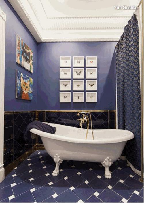 Интересный интерьер - квартира с черными стенами. 01