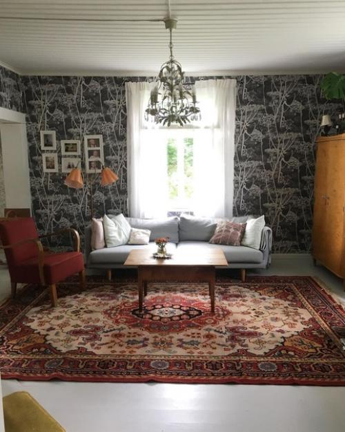 Шерстяные и хлопковые ковры в интерьере этого загородного дома - просто прелесть! 02