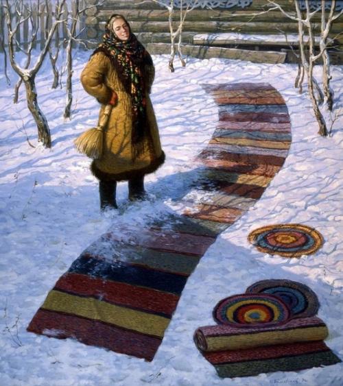 Домотканые половики (дорожки) - простая красота. 07