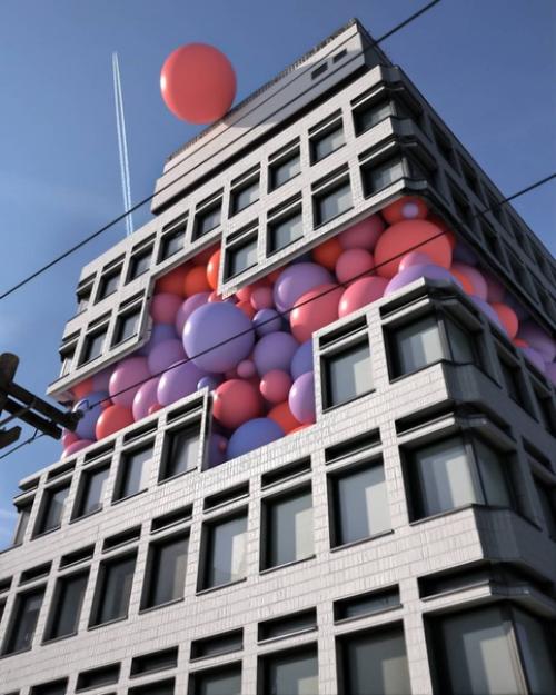 Как раскрасить серые и унылые дома а вам нравится такое современное цифровое искусство. 01