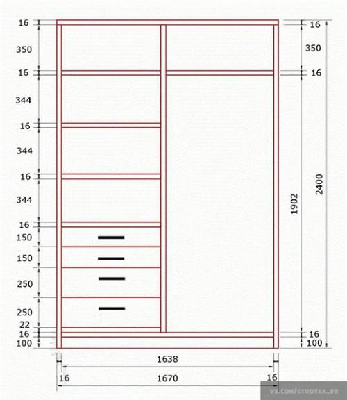 Проектирование и расчет шкафа - купе своими руками. 01