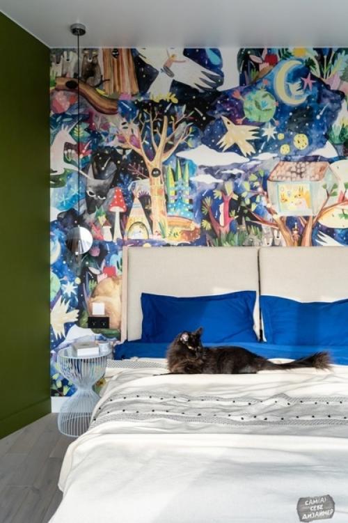 Очень крутая двушка с круговой планировкой и яркими деталями. 02