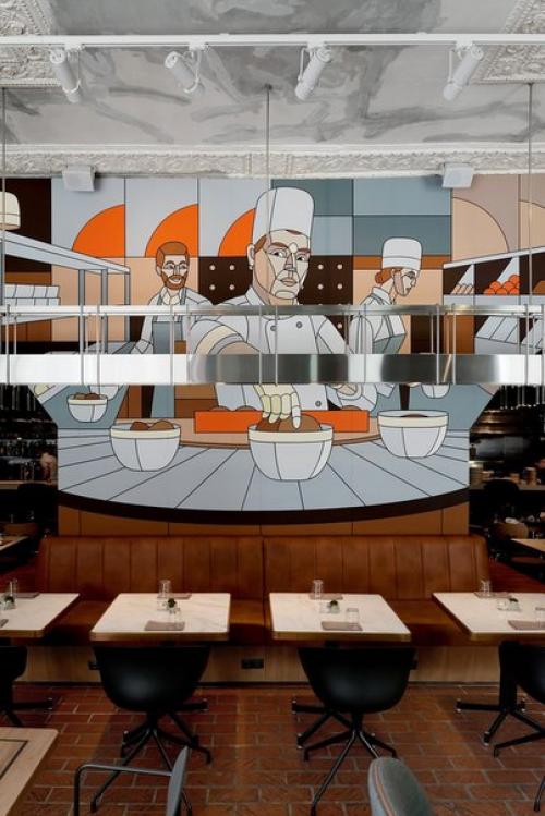 Элегантная ретроэстетика бистро в центре Москвы. 02