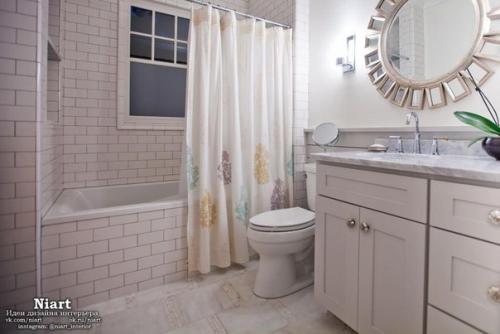 Шторки для ванной комнаты: виды, материалы, способы крепления. 04