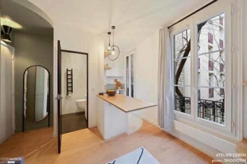 Интерьер маленькой квартиры - студии всего 15 м 2 в Париже. 07