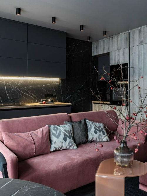 Темно-серый и марсала: смелая квартира в Минске. 06