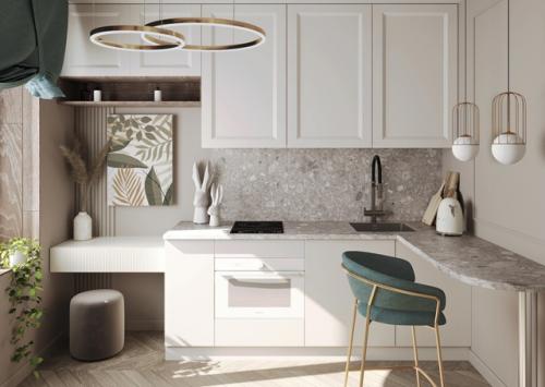 Проект маленькой квартиры - студии всего 14 м 2 (длина 4, 56 х ширина 3, 15 м) с комнатой 9 м 2! 01