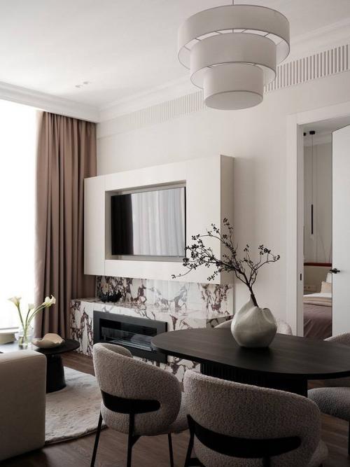 Трешка с кухней в коридоре: элегантный интерьер квартиры. 03