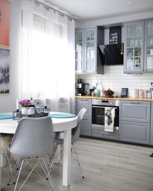 Кухня мечты!  Фасады вот такого цвета в сочетании с деревянной столешницей в интерьере - это любовь! 03