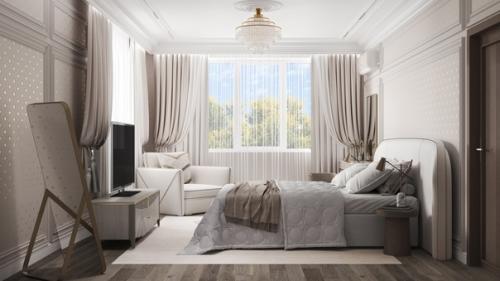 Проект спальной комнаты в жилом доме. 03