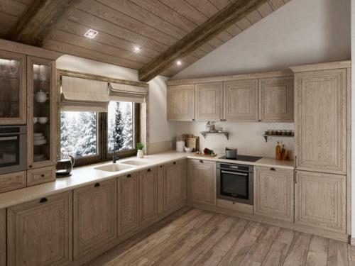 Проект кухни - гостиной в частном доме рядом со скальным пейзажным парком монрепо в Выборге. 02