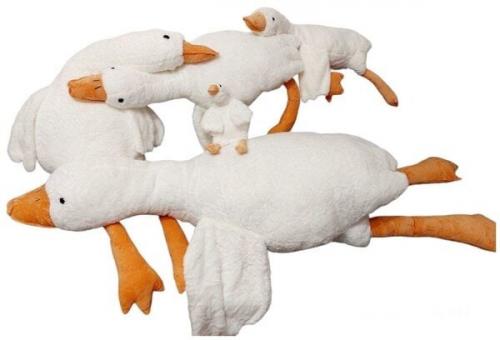 Мягкая игрушка - подушка, белый гусь очаровательный и нежный! 02