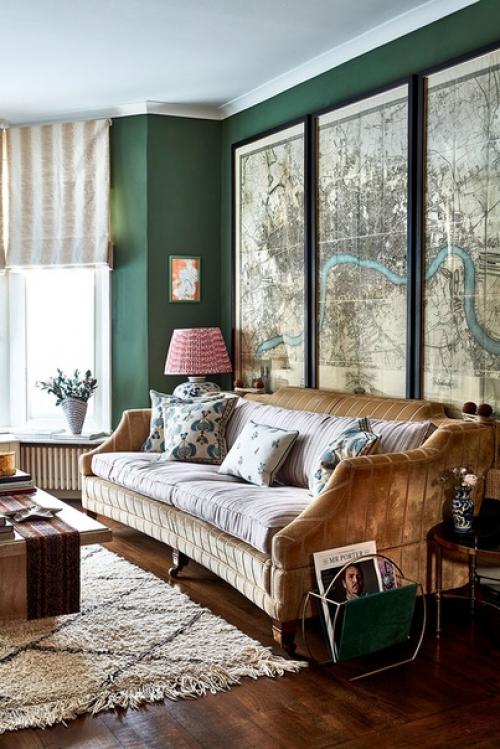 Чисто английская история: красочный интерьер таунхауса в Лондоне. 04