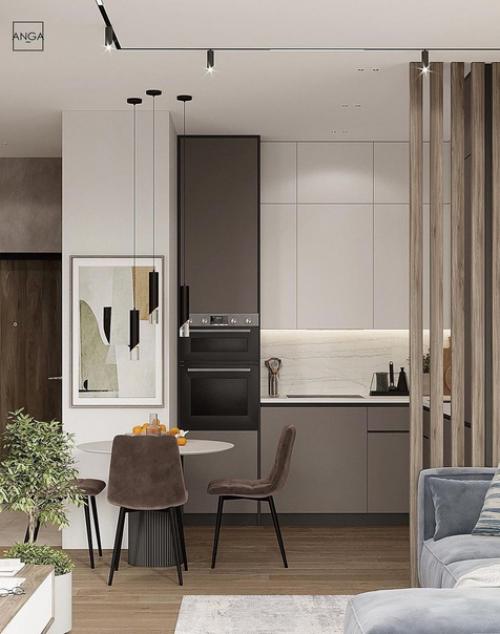 Стильная кухня - гостиная. 07