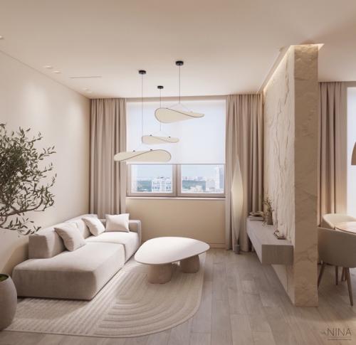 Проект однокомнатной квартиры 34, 9 м. кв (38, 8 м. кв с балконом. 02