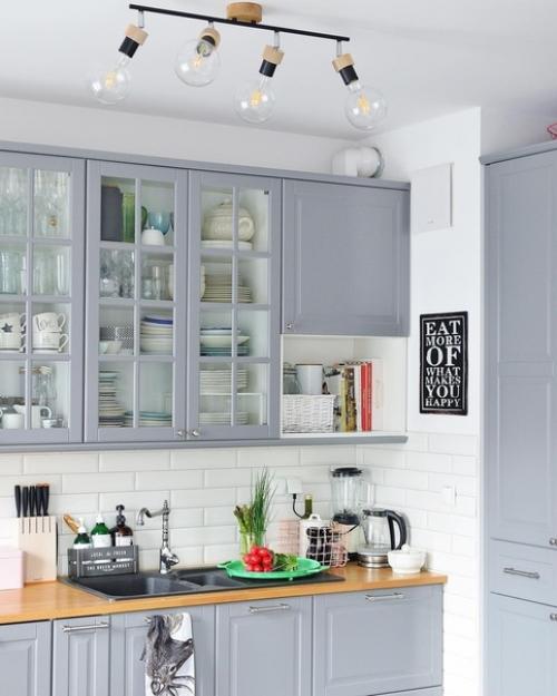 Кухня мечты!  Фасады вот такого цвета в сочетании с деревянной столешницей в интерьере - это любовь! 02