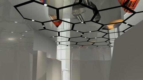 Зеркальный потолок в интерьере. 04