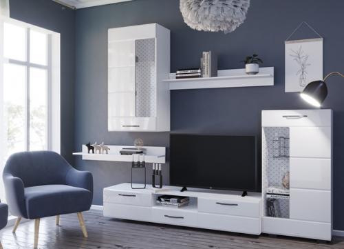 Гостиная Асти. Стильные современные стенки по-прежнему относятся к наиболее востребованному типу корпусной мебели. 01