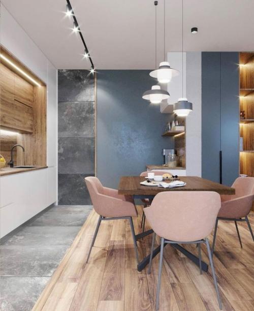 Современный дизайн кухни - гостиной. 04