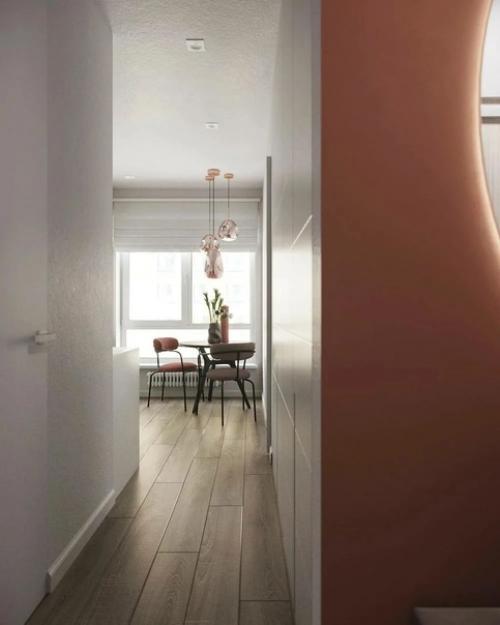 Очень приятная цветовая гамма в интерьере квартиры - студии. 07