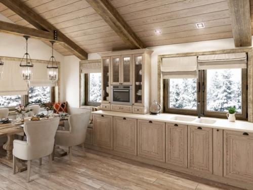 Проект кухни - гостиной в частном доме рядом со скальным пейзажным парком монрепо в Выборге. 07