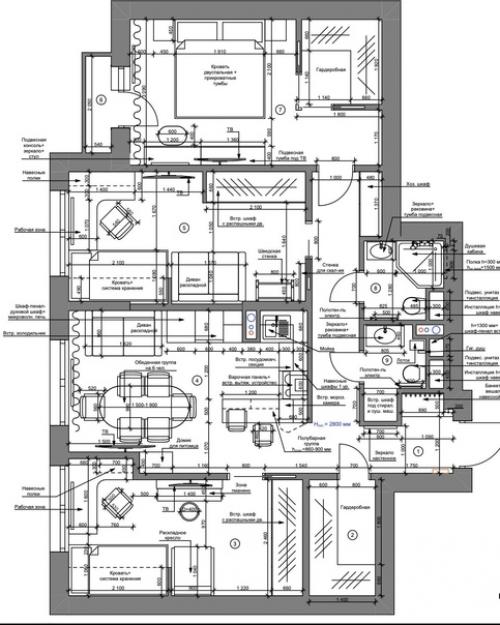 Часть 1 дизайн - проект 4 х - комнатной квартиры 78, 36 кв. 09