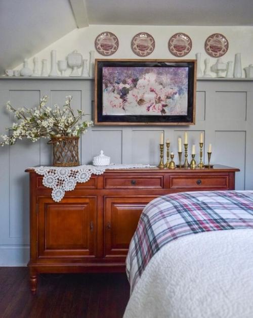 Домашний уют и очаровательный коттедж в горах поконос, украшенный винтажными Находками, картинами и рукоделием. 09 Домашний уют и очаровательный коттедж в горах поконос, украшенный винтажными Находками, картинами и рукоделием. 09