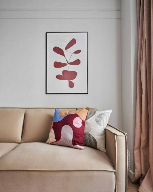 Очень приятный интерьер с яркими аккуратными акцентами. 05